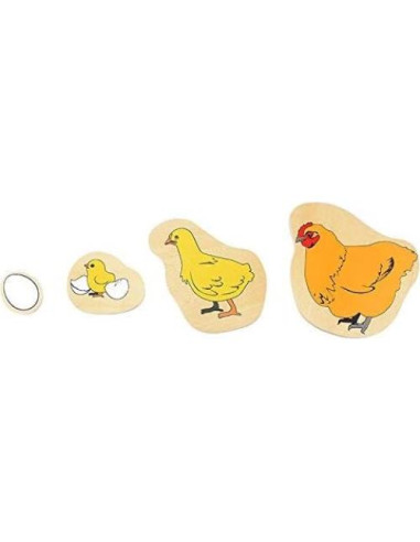 Rompecabezas de Madera Montessori DANNI Ciclo de Vida Gallina
