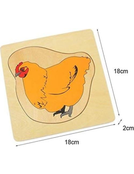 Rompecabezas de Madera Montessori DANNI Ciclo de Vida Gallina Rompecabezas de Madera Montessori DANNI Ciclo de Vida Gallina