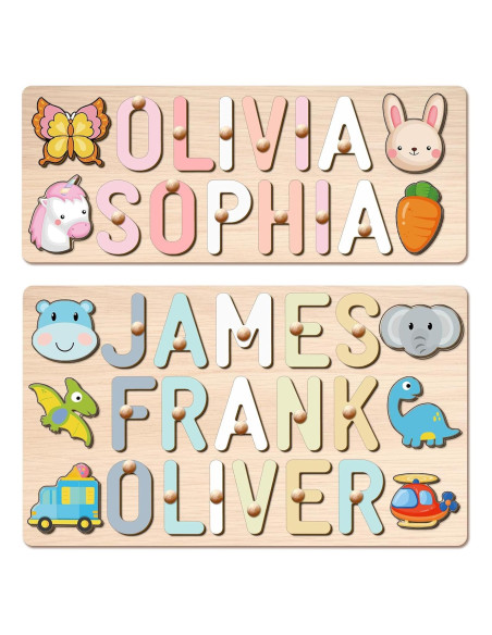 Rompecabezas de Nombres Personalizado de Madera AZUFEMOS 109cm