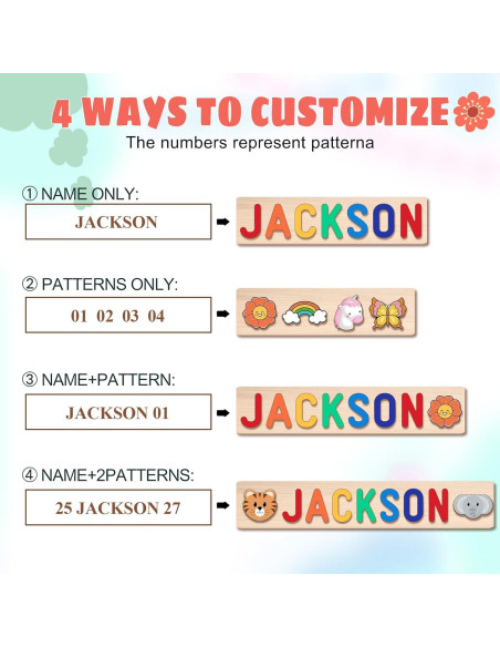 Rompecabezas de Nombres Personalizado de Madera AZUFEMOS 109cm