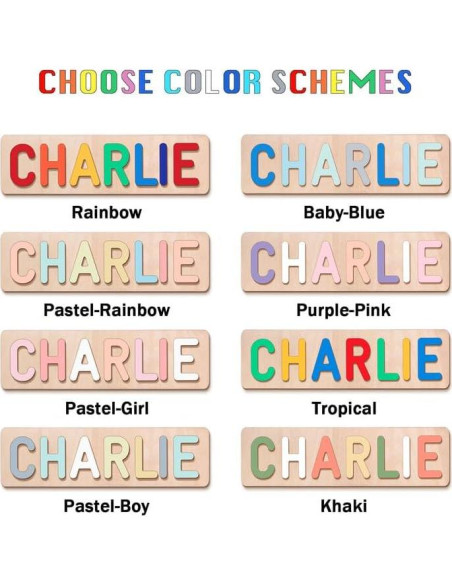 Rompecabezas de Nombres Personalizado de Madera AZUFEMOS 109cm