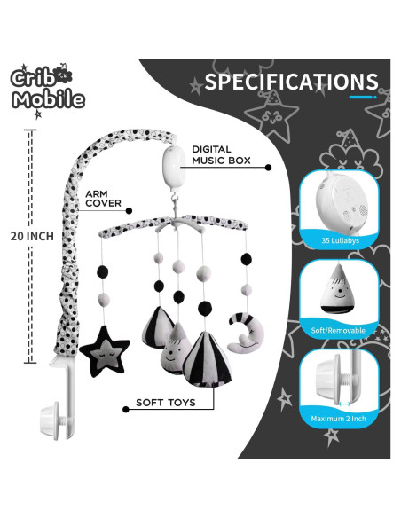 Móvil Musical para Cuna FEISIKE con 35 Canciones y 3 Modos