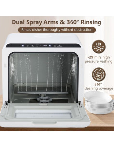 Lavavajillas Portátil ACONEE 5 Programas 4.5L Blanco 2