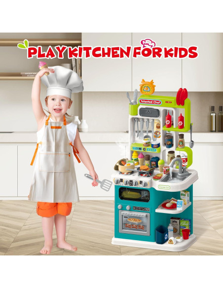 Juego de Cocina de Juguete Dobiler Verde con Sonidos y Luces