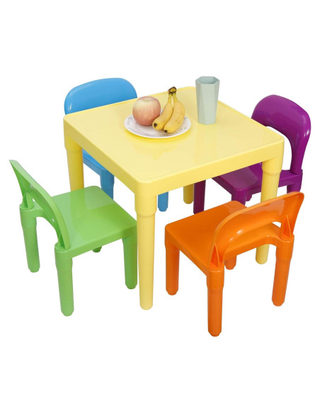 Conjunto de Mesa y 4 Sillas ZENY para Niños Multicolores