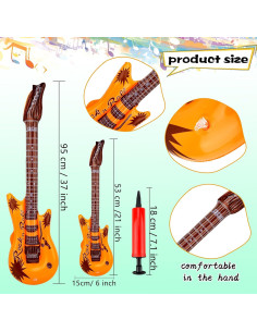 42 Guitarras Inflables Multicolor 95 cm y 55 cm con Bombas 2