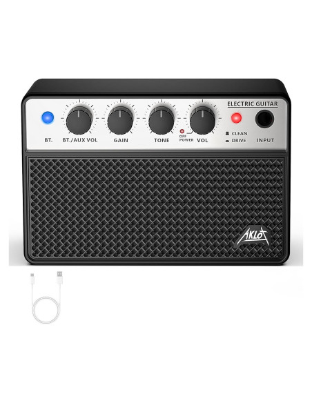 Amplificador de Guitarra Eléctrica Portátil AKLOT 10W Negro