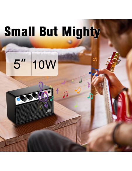 Amplificador de Guitarra Eléctrica Portátil AKLOT 10W Negro
