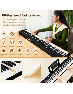 Piano Digital TERENCE V30 88 Teclas Plegable con Altavoces 2