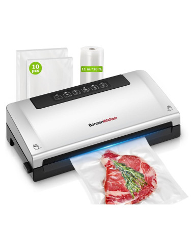 Máquina de Sellado al Vacío Bonsenkitchen VS3000 Plata 5 Modos
