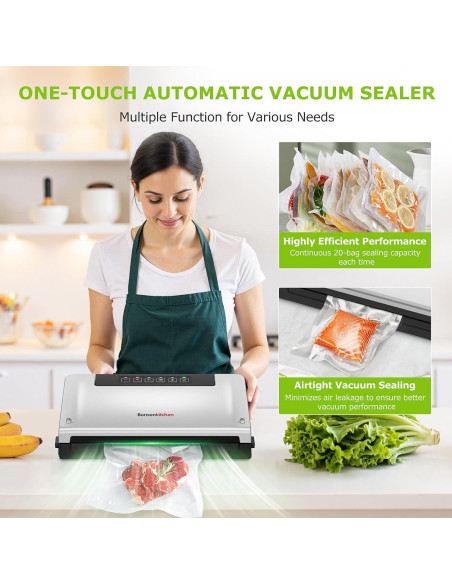 Máquina de Sellado al Vacío Bonsenkitchen VS3000 Plata 5 Modos