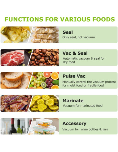 Máquina de Sellado al Vacío Bonsenkitchen VS3000 Plata 5 Modos