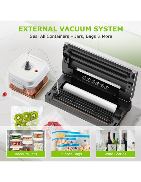 Máquina de Sellado al Vacío Bonsenkitchen VS3000 Plata 5 Modos