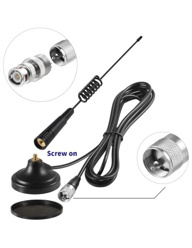 Antena CB de Base Magnética Eifagur 27MHz 33cm con Adaptador