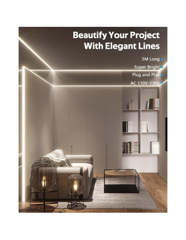 Tira LED 5M Blanco Cálido IP65 Samsion 120 LEDs/M Flexible