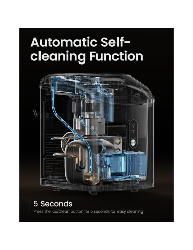 Máquina de Hielo Nugget VIVIDMOO 15,42 kg Autolimpiante