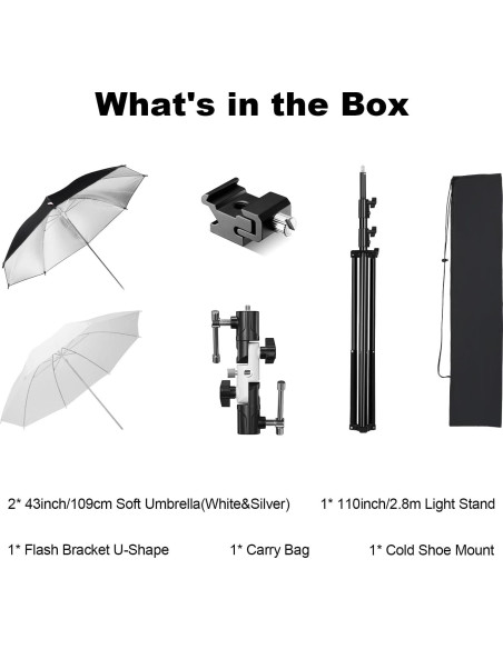 Kit de Iluminación Fotográfica Soonpho con Paraguas 109cm Kit de Iluminación Fotográfica Soonpho con Paraguas 109cm