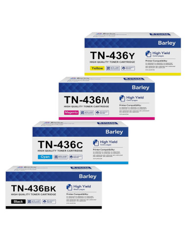 Cartucho de Tóner Super Alta Capacidad Barley TN436 - 4 Paquete