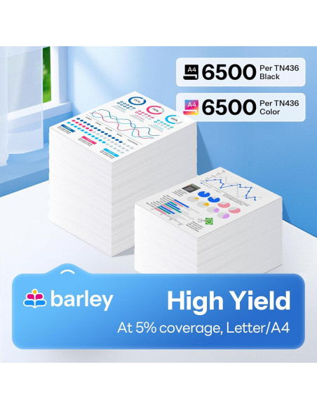 Cartucho de Tóner Super Alta Capacidad Barley TN436 - 4 Paquete