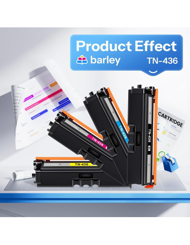 Cartucho de Tóner Super Alta Capacidad Barley TN436 - 4 Paquete