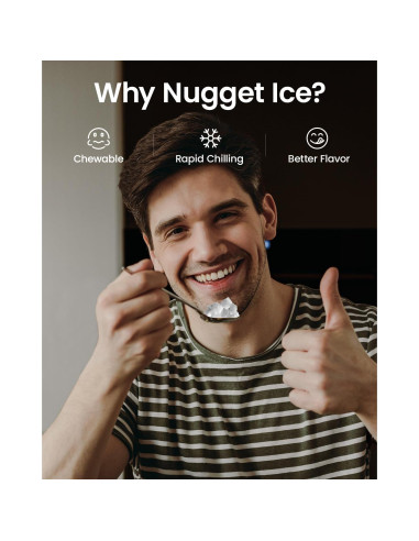 Máquina de Hielo Nugget VIVIDMOO 15,42 kg Autolimpiante