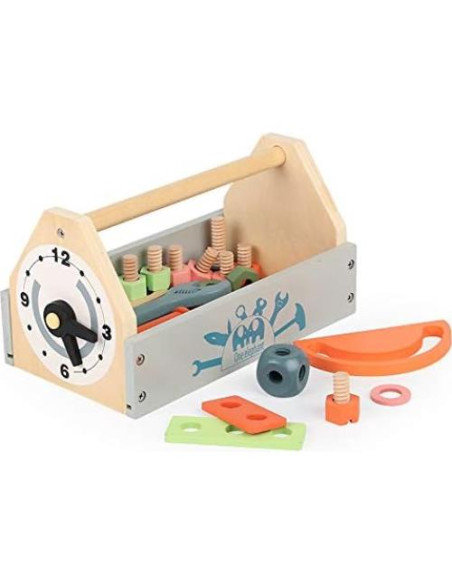 Caja de herramientas de madera Toywoo para niños 34 piezas