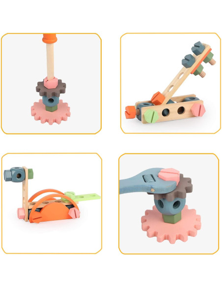 Caja de herramientas de madera Toywoo para niños 34 piezas