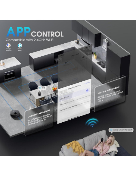 Aspiradora Robótica SHELIKI D60S MAX 3 en 1 con Auto-Vaciado