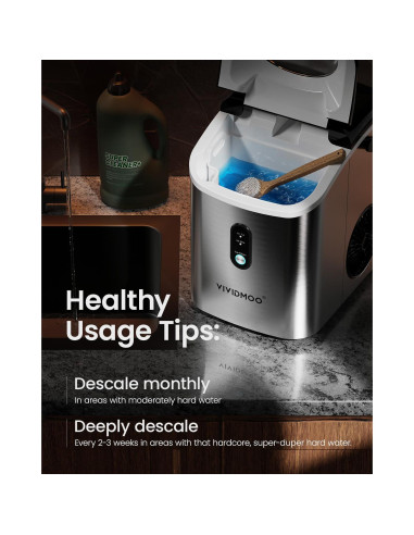 Máquina de Hielo Nugget VIVIDMOO 15,42 kg Autolimpiante