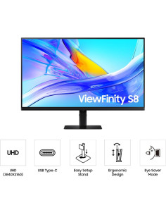 Monitor Samsung 32" ViewFinity S8 4K UHD USB-C Ergonómico 2