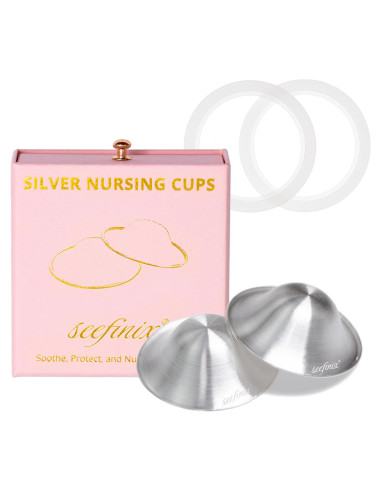 Copas de Lactancia de Plata SEEFINIX - Alivio para Pezones