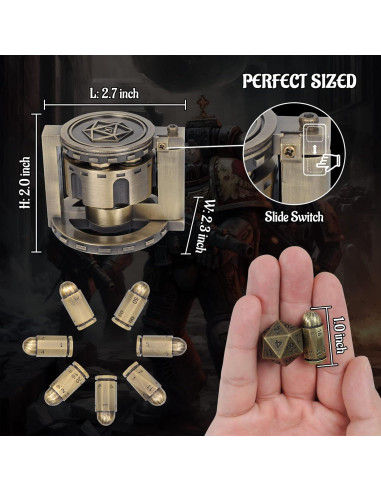 Conjunto de Dados Poliedricos CZYY 7 en Forma de Bala Bronce
