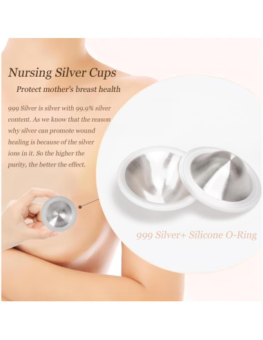 Copas de Lactancia de Plata SEEFINIX - Alivio para Pezones