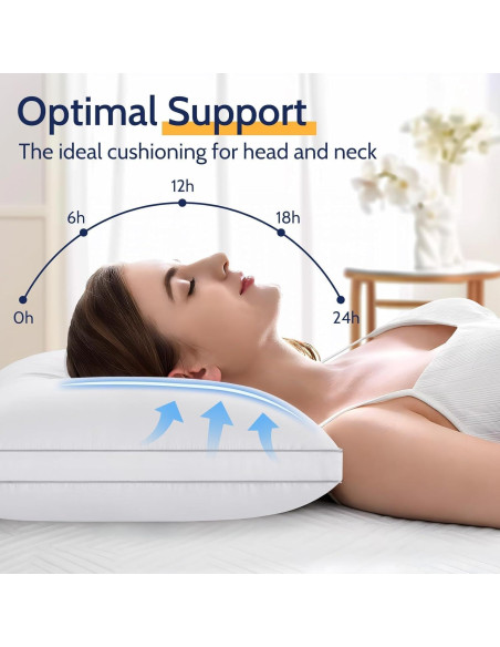 Juego de 4 Almohadas Queen ROUMEA Suave y Lavables