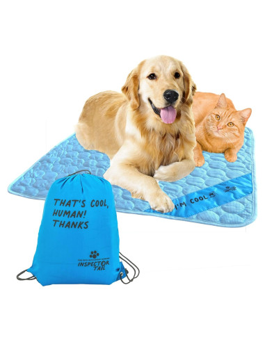 Manta Refrigerante para Perro Inspector Tail Azul 100 x 69 cm