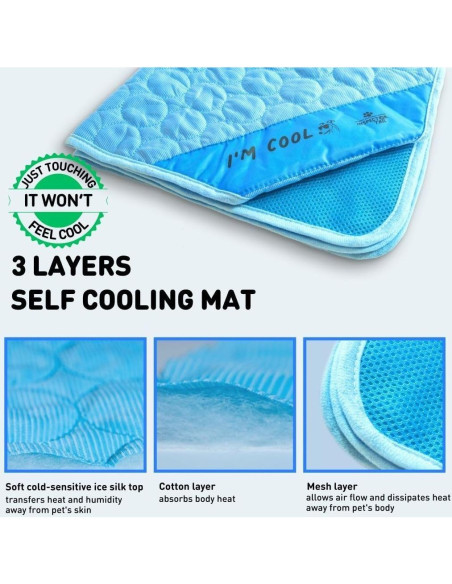 Manta Refrigerante para Perro Inspector Tail Azul 100 x 69 cm