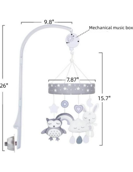 Móvil para Cuna XIGUI CL-2305-08 con Música y 4 Juguetes