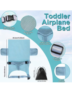 Cama de avión para niños Jaxbo 2025, reposapiés portátil 0.39kg 2