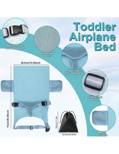 Cama de avión para niños Jaxbo 2025, reposapiés portátil 0.39kg