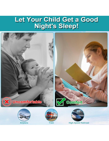Cama de avión para niños Jaxbo 2025, reposapiés portátil 0.39kg