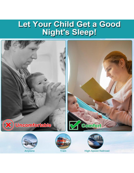 Cama de avión para niños Jaxbo 2025, reposapiés portátil 0.39kg