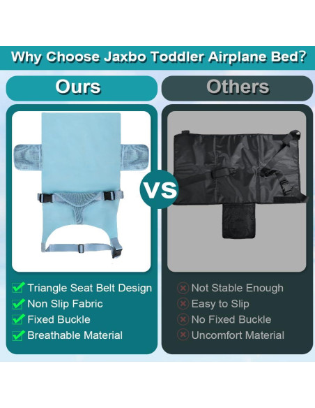 Cama de avión para niños Jaxbo 2025, reposapiés portátil 0.39kg