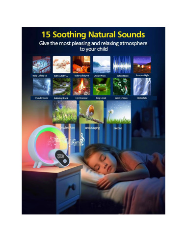 Luz Nocturna Inteligente Shenzhen Bolong BL-HXD03, Reloj Despertador