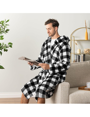 Bata de Baño para Hombre Pavilia con Capucha y Forro Suave