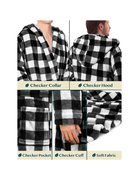 Bata de Baño para Hombre Pavilia con Capucha y Forro Suave