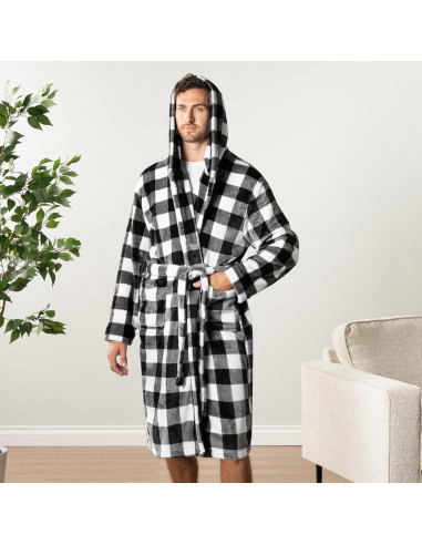 Bata de Baño para Hombre Pavilia con Capucha y Forro Suave