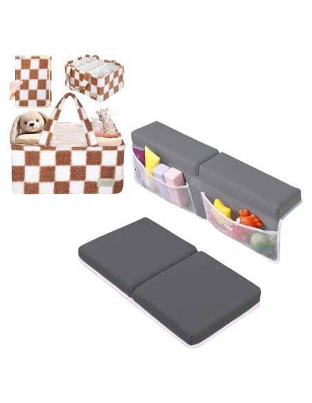 Conjunto Almohadilla Rodillas y Cesta Pañales Toodly Gris Taupe