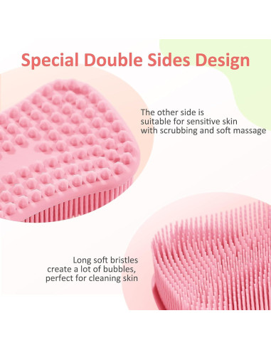 Exfoliante Corporal de Silicona Elfrhino Rosa 2 en 1