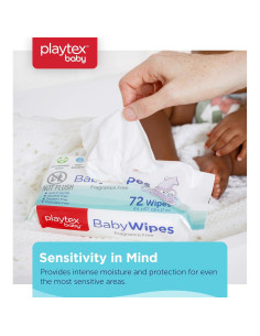 Toallitas Húmedas para Bebés Playtex Sin Fragancia 72 Unidades 2