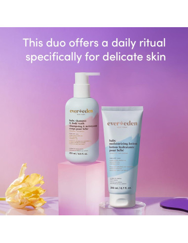 Trío de Baño para Bebés Evereden | Champú, Gel y Crema Hidratante
